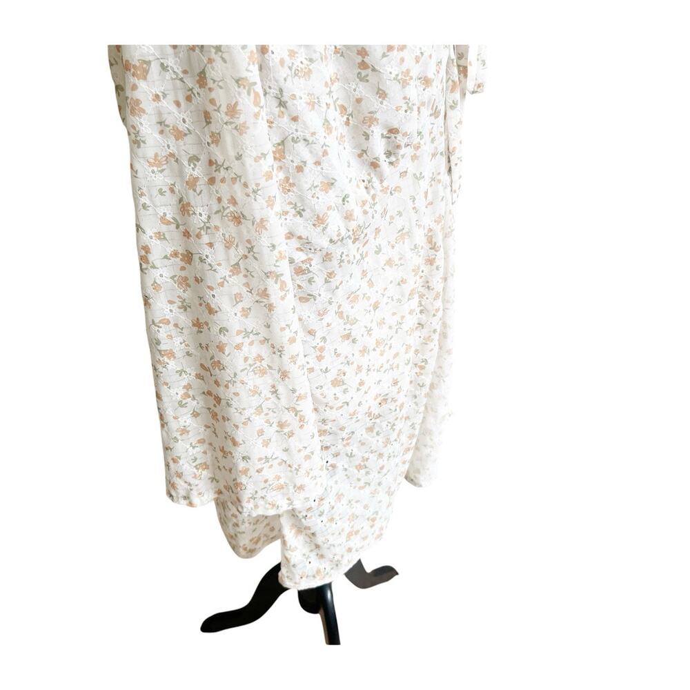 Diana Seger Handmade Eyelet Kimono Open Front Size L/XL Cottagecore Tie Front - Picture 6 of 11